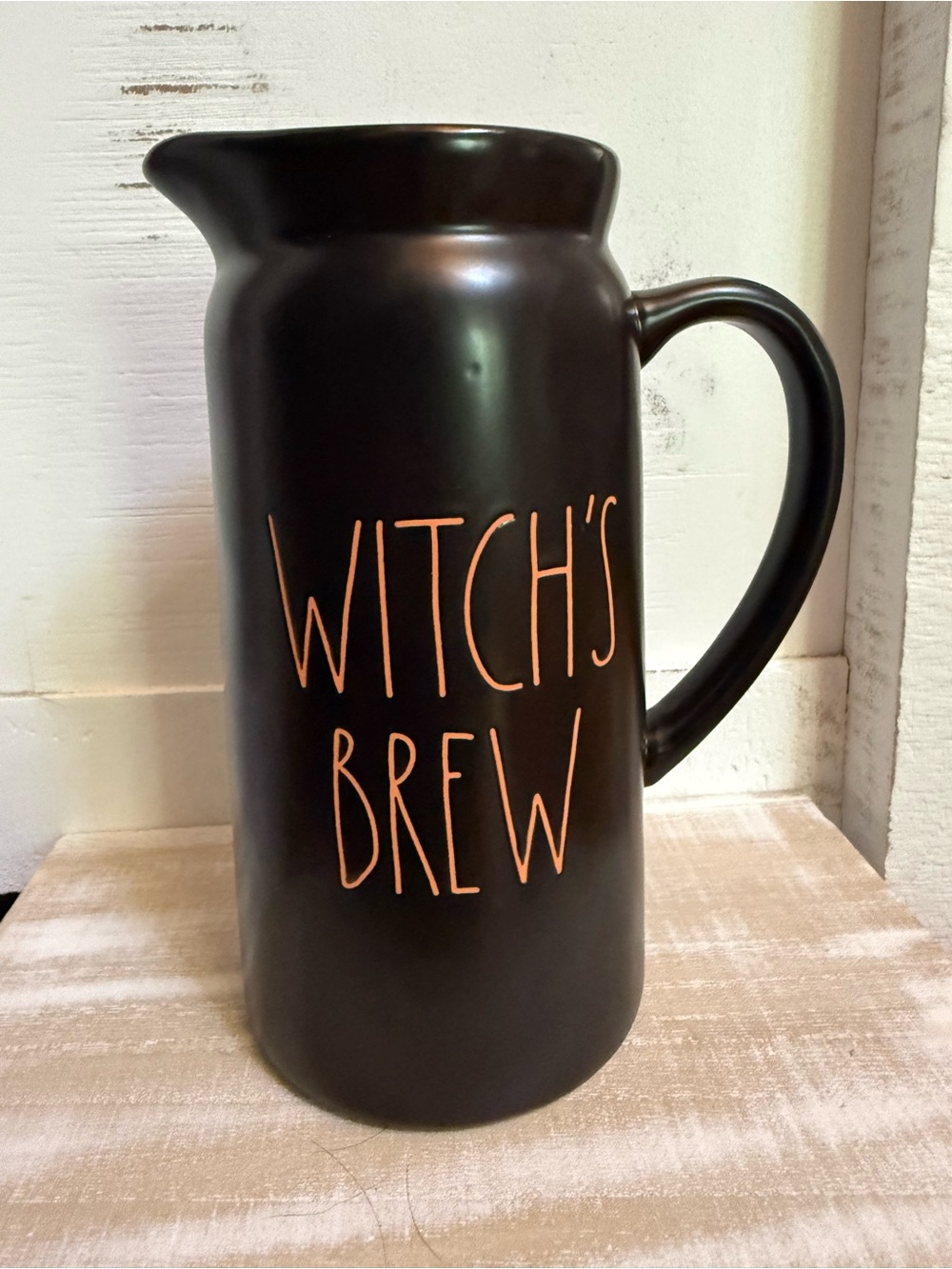 Rae Dunn Witch's Brew Matte Black Pitcher